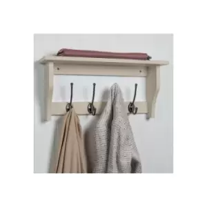 Linton 4 Hook Hat & Coat Shelf - French Grey