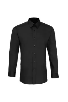 Long Sleeve Fitted Poplin Work Shirt