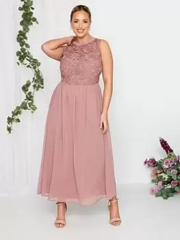 Yours Occasion Lace Maxi Dress, Pink, Size 20, Women