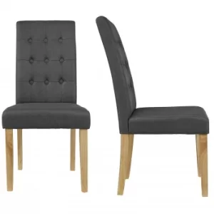 Roma Set of 2 Grey Fabric Dining Chairs