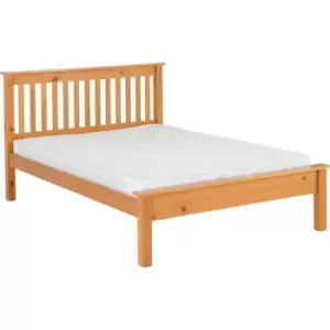 Monaco 5ft Kingsize Bed Low Foot End in Antique Pine