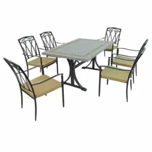 Burlington Dining Table With 6 Ascot Chairs Set