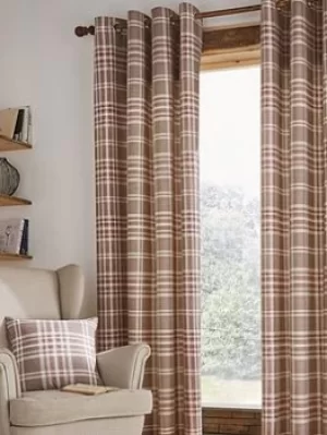 Catherine Lansfield Tweed Woven Check Unlined Curtain Range