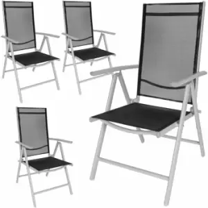 Tectake Folding Aluminium Garden Chairs Set Of 4 Silver