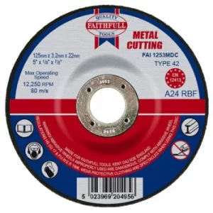 Faithfull FAI1253MDC Depressed Centre Metal Cutting Disc 125 x 3.2...