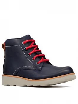 Clarks Crown Hike Lace Up Boots - Navy