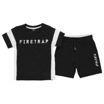 Firetrap Short Sleeve T Shirt Set Infant Boys - Black