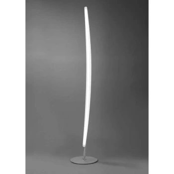 Hemisferic 20W LED floor lamp 3000K, 1800lm, satin aluminum / frosted acrylic