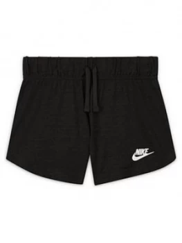 Nike Girls Nsw 4" Jersey Short, Black/Grey, Size M=10-12 Years, Women