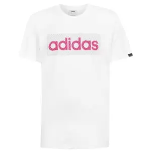 adidas Linear Info Mens T-Shirt - White