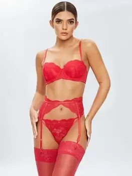 Ann Summers Suspenders Sexy Lace Planet Suspender, Bright Red, Size L, Women