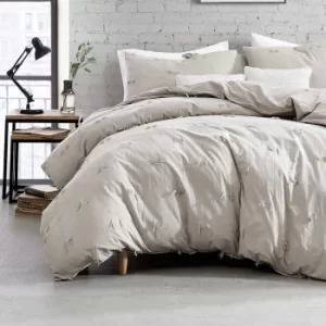 DKNY Textured Fringe Kingsize Duvet Cover, Grey