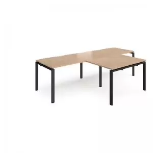 Adapt double straight desks 2800mm x 800mm with 800mm return desks -