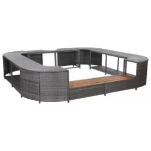 Vidaxl Square Spa Surround Grey 268 X 268 X 55cm Poly Rattan