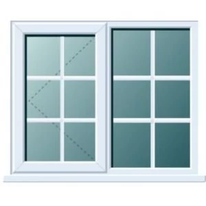 White PVCu LH Side hung with fixed lite LH Window H970mm W1190mm