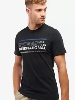 Barbour International Trinity Large Logo T-Shirt - Black, Size L, Men