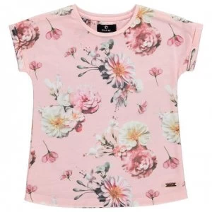 Firetrap Boyfriend All Over Print T Shirt Junior Girls - Lotus Pink