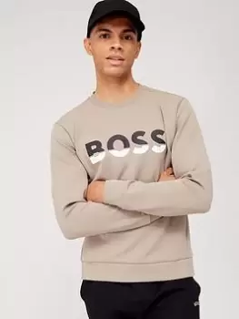 BOSS Salbo 1 Logo Sweatshirt, Light Green, Size L, Men