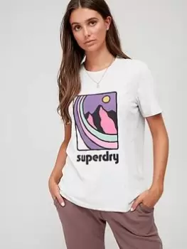 Superdry Vintage 90s Terrain T-Shirt - Grey, Size 16, Women