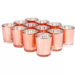 Speckled Tea Light Holders - Set of 12 Rose Gold M&W - Rose Gold