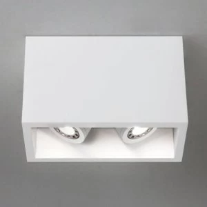 LED 2 Light Twin Adjustable Surface Mounted Downlight Plaster, GU10