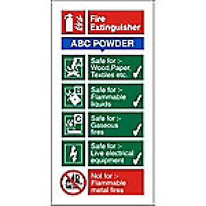 Fire Extinguisher Sign ABC Powder Plastic 20 x 10 cm