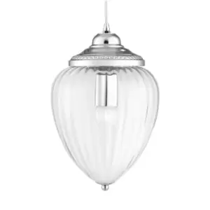 Searchlight Linen - 9 Light Ceiling Drop Pendant Chrome, G4 Bulb