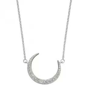 Crescent Moon Necklace with Zirconia N4424C