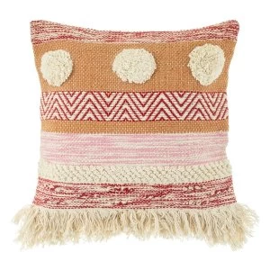 Sass & Belle Nevada Pink Woven Stripe Cushion