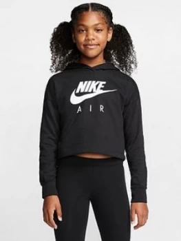 Nike Sportswear Air Older Girls Overhead Cropped Hoodie - Black