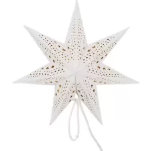 Minisun - Hanging Velvet Star Lights Christmas Lampshade Plug In Wall Light Tree Topper - White - No Bulb