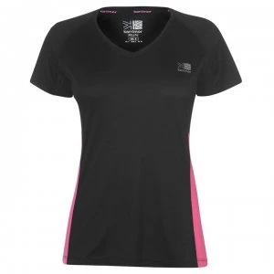 Karrimor Short Sleeve Run T Shirt Ladies - Black/Pink