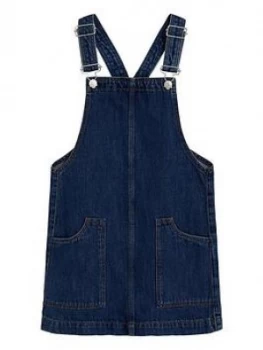 Mango Girls Denim Pinny - Dark Blue, Size 13-14 Years