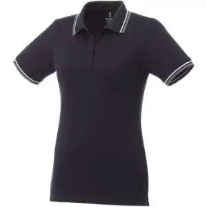 Elevate Womens/Ladies Fairfield Polo With Tipping (XL) (Navy/Grey Melange/White)