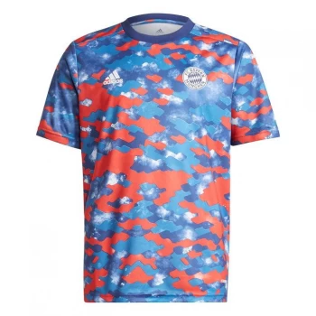 adidas Bayern Munich Pre Match Shirt 2021 2022 Junior - Navy/Red