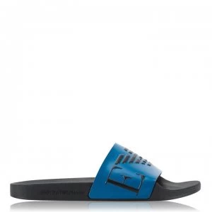 Emporio Armani Monogram Sliders Blue Size 10 Men