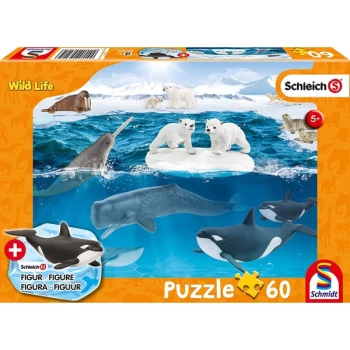 Schleich: Arctic Adventure Jigsaw Puzzle - 60 Pieces (Includes 1 Figure)