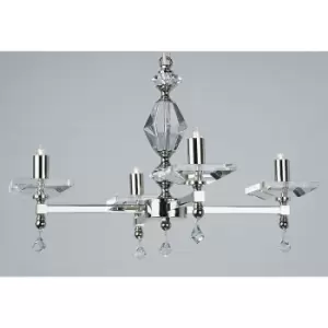 Impex Capri Optic Glass Pans 4 Arm Chandelier