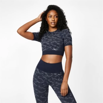 Everlast Seamless Camo Crop Top - Navy