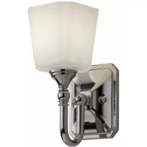 Loops - ip 44 Wall Light Opal Etched Glass Shade Polished Chrome LED G9 3.5W