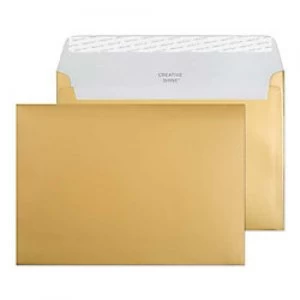 Creative Metallic Coloured Envelopes C5 Peel & Seal 162 x 229mm Plain 130 gsm Metallic Gold Pack of 500