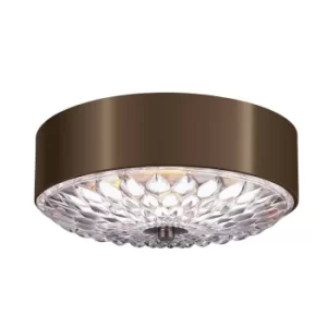 Botanic 3 Light Small Flush Mount Ceiling Light Brass, E27