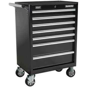 Sealey Superline Pro 7 Drawer Heavy Duty Roller Cabinet Black