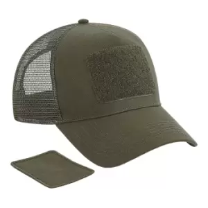 Beechfield Patch Snapback Trucker Cap (One Size) (Military Green)