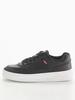 Levis Glide Leather Trainers -Black, Size 10, Men