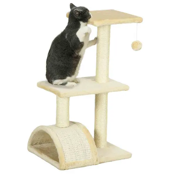 PawHut 72cm Cat Climbing Tree w/ Scratching Post - Cream