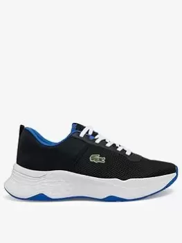 Lacoste Junior Court-Drive 0722 Trainers, Black/Blue, Size 4 Older