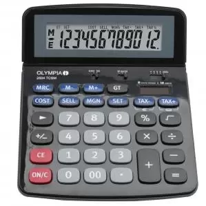 Olympia 2504 12 Digit Desk Calculator Black 40184 17508LM