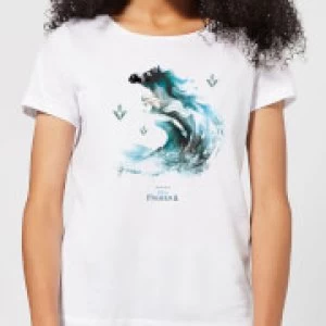 Frozen 2 Nokk Water Silhouette Womens T-Shirt - White - XXL