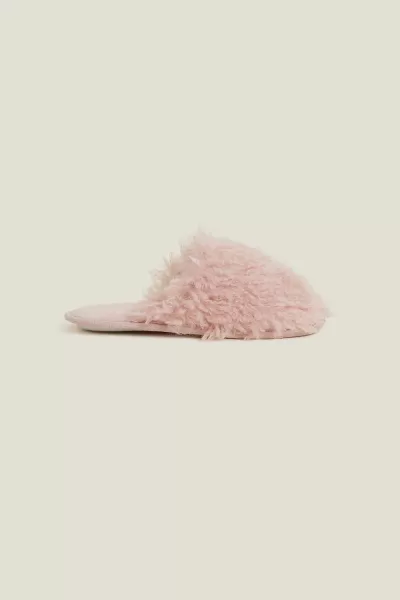 Accessorize Fluffy Mule - Pink Size M Women